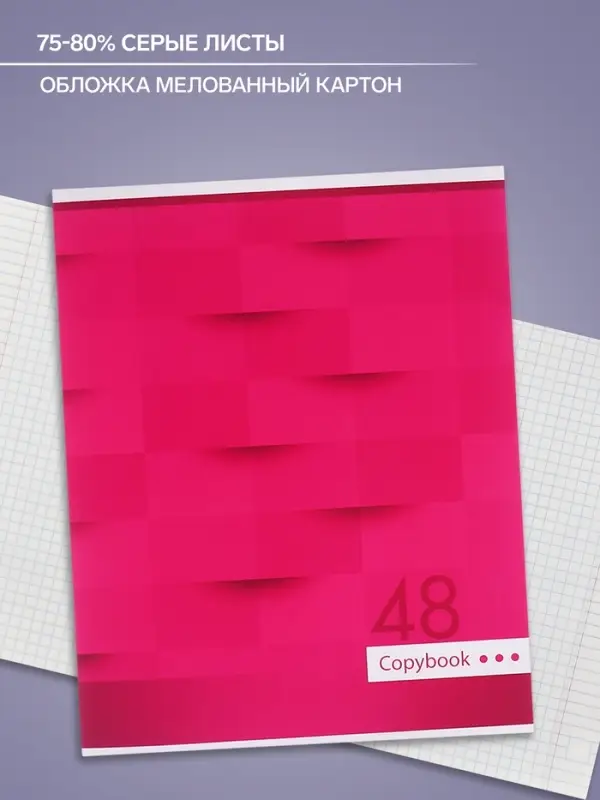 Тетрадь 48 листов в клетку Calligrata «Мозаика», обложка мелованный картон, блок №2, белизна 75% (серые листы), МИКС Тетрадь 48 листов в клетку Calligrata «Мозаика», обложка мелованный картон, блок №2, белизна 75% (серые листы), МИКС