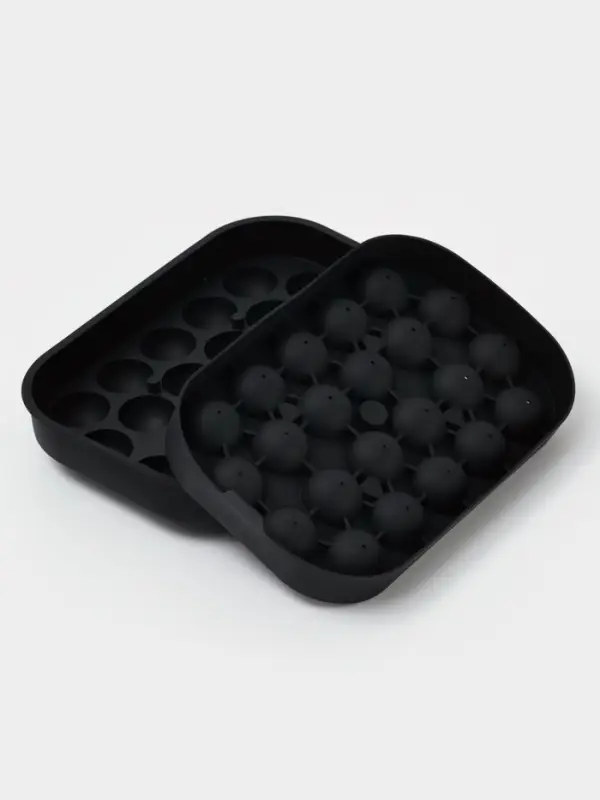 Форма для льда &laquo;Шарики&raquo;, 22 ячейки, 21&times;14&times;3.5 см, силикон, чёрная