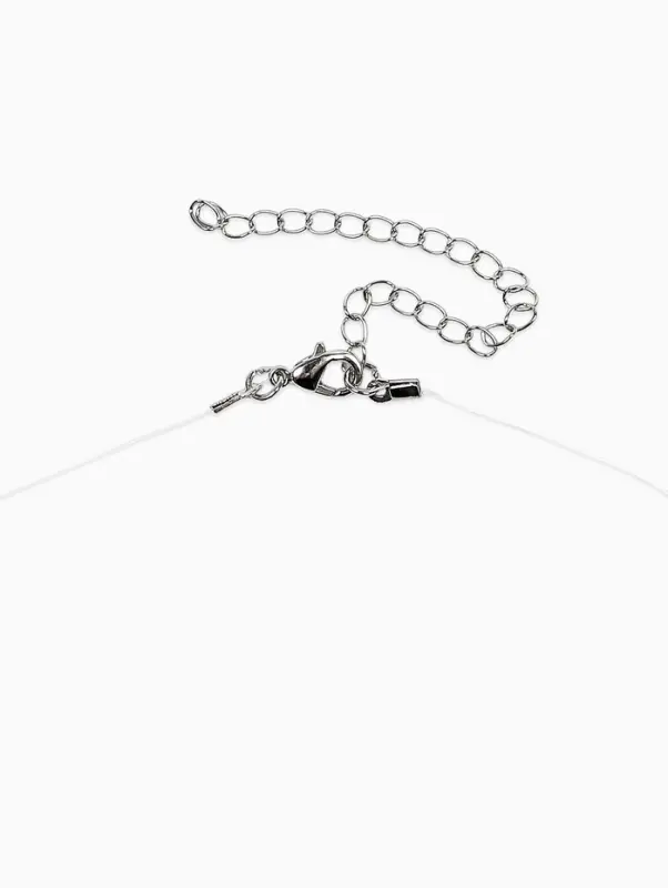 Кулон на леске &laquo;Капля росы&raquo;, L=35 см, белый в серебре