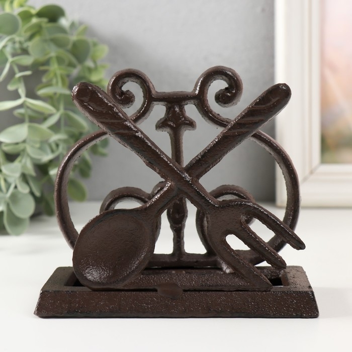 Сувенир чугун подставка  Сувенир чугун подставка "Ложка и вилка" 13,2х6,4х11,5 см