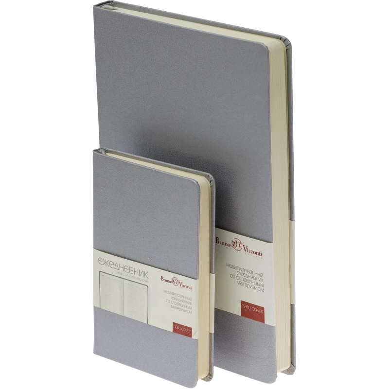 Ежедневник недатированный серебр, MEGAPOLIS А5, 142х214мм,320стр.3-281/07