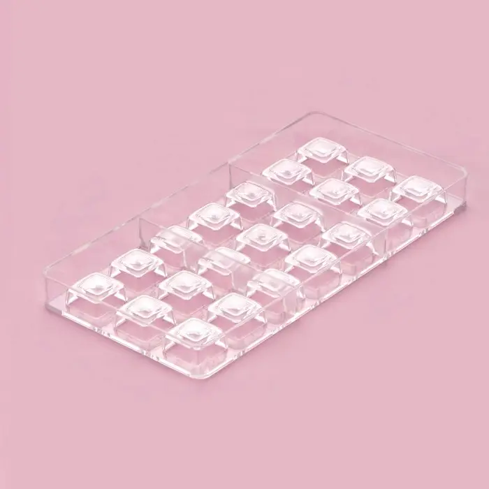 Форма для конфет и шоколада KONFINETTA &laquo;Тоффи. Квадрат&raquo;, 27.5&times;13.5&times;2.5 см, 21 ячейка 2.5&times;1.5 см, пластик, прозрачная