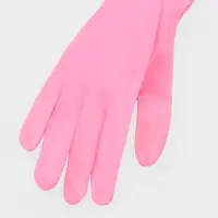 Перчатки хозяйственные с утеплителем Доляна, размер L, резиновые, розовые