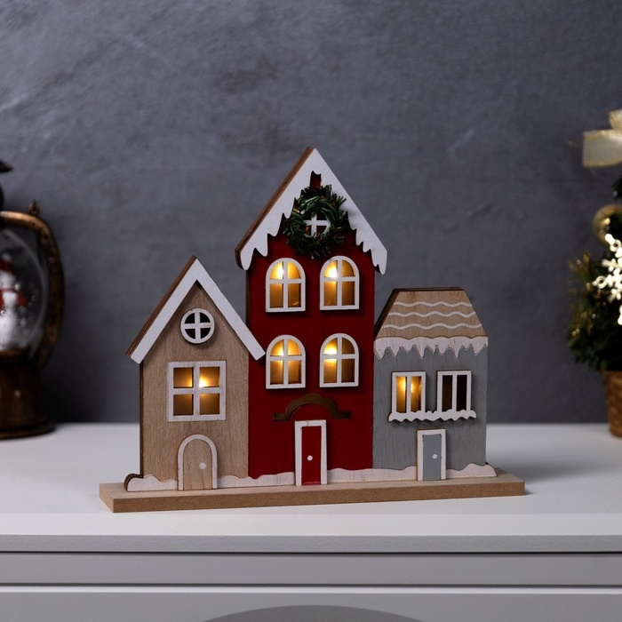 Подвеска световая Подвеска световая "Городок", 24х5х21 см, 6 LED, CR2032x1 (в компл.), свечение тёплое белое