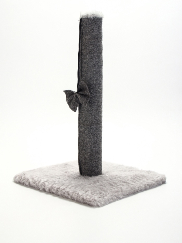 Когтеточка-столбик"Пижон" с игрушкой бантиком 30 х 30 х 50см, серый