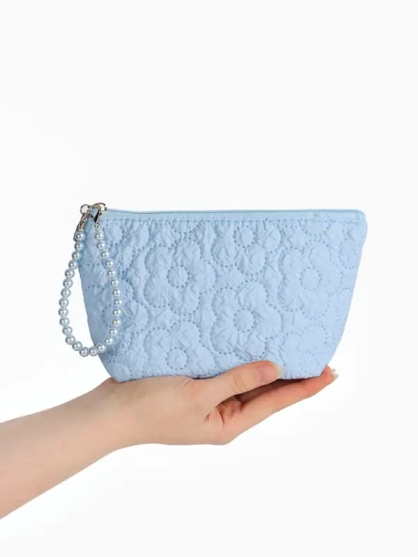 Косметичка дор Цветок 22*6*16, отд на молнии, голубой