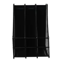 Лоток для бумаг А4, вертикальный, металлическая сетка, 3 отделения, чёрный