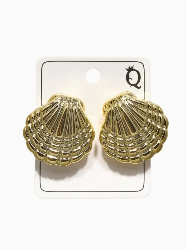 Серьги пластик &laquo;Ракушка&raquo; мини, цвет золото