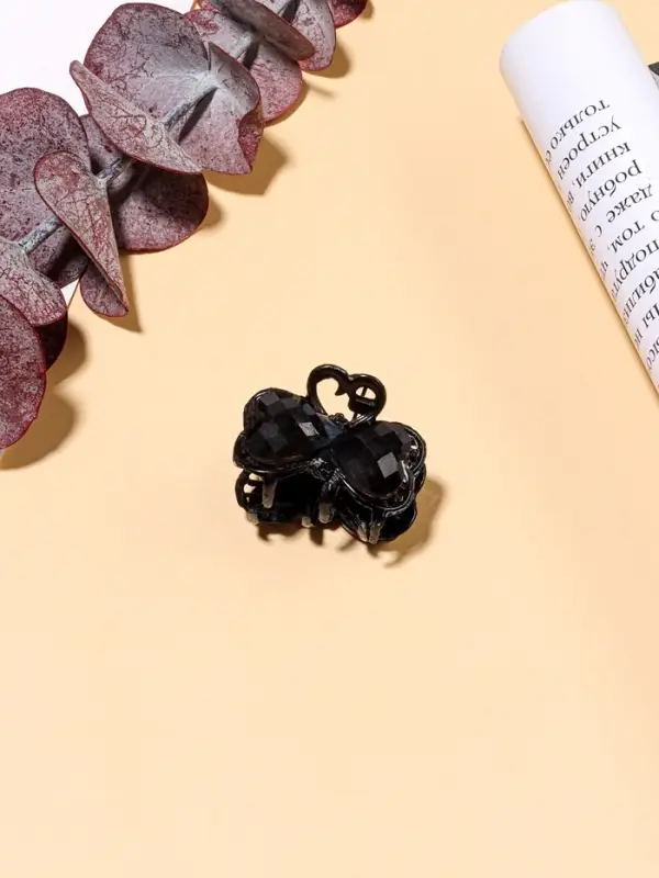 Крабик для волос «Чёрные кружева», бантик, 2.7 см, чёрный Крабик для волос «Чёрные кружева», бантик, 2.7 см, чёрный