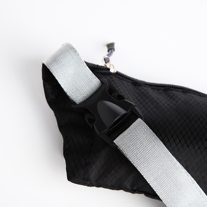 Поясная сумка на молнии, с карманом, разъем для USB, чёрный Поясная сумка на молнии, с карманом, разъем для USB, чёрный