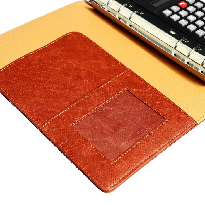 Органайзер на кольцах, обложка ПВХ, А5, 140 листов в клетку, на кнопке, с калькулятором, МИКС Органайзер на кольцах, обложка ПВХ, А5, 140 листов в клетку, на кнопке, с калькулятором, МИКС