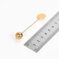 Основа &laquo;Брошь-игла&raquo; с шариком d=1.2 см (набор 5 шт.), L=7 см, площадка 1.5 см, цвет золото