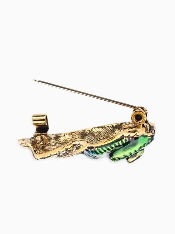 Брошь "Улитка", цветная в чернёном золоте