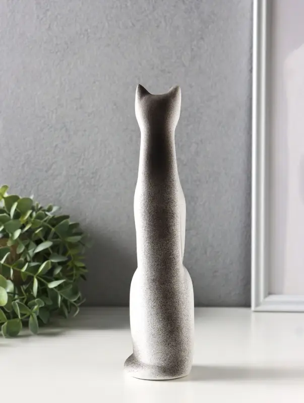 Фигура керамика &laquo;Кот Египетский&raquo;, 25 см, белый с чёрным