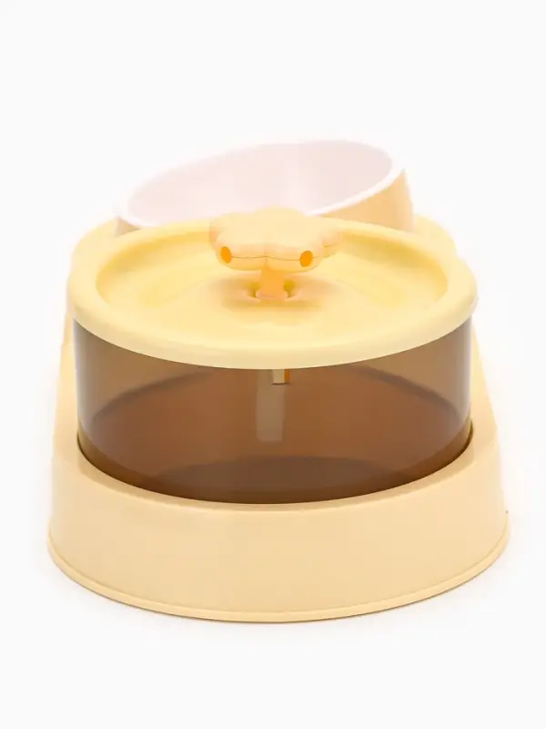 Фонтан для животных с миской &laquo;Пижон&raquo;, 34&times;17.5&times;11.5 см, бежевый