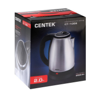 Чайник электрический Centek CT-1068, металл, 2 л, 2000 Вт, серебристый