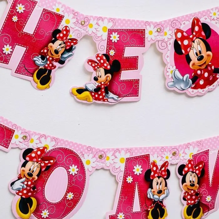 Гирлянда на люверсах &laquo;Дочке 1 годик&raquo;, длина 135 см, Минни Маус