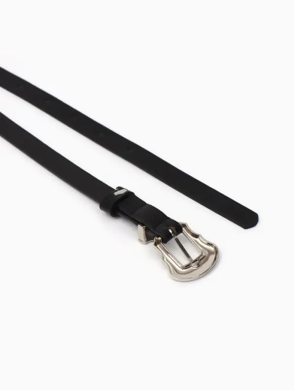 Ремень женский, 1.5&times;110 см, без винта, 1 прокол, чёрный