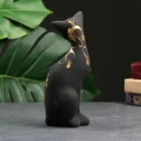 Фигурка керамика &laquo;Кошка ушастая&raquo;, 7&times;8&times;19 см, чёрная