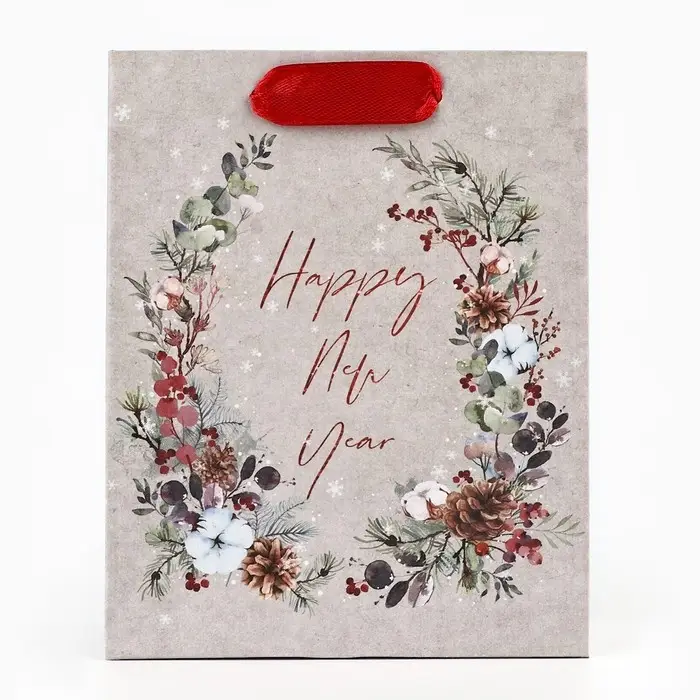 Пакет подарочный новогодний крафтовый «В ожидании чуда», S 12 х 15 х 5.5 см Пакет подарочный новогодний крафтовый «В ожидании чуда», S 12 х 15 х 5.5 см