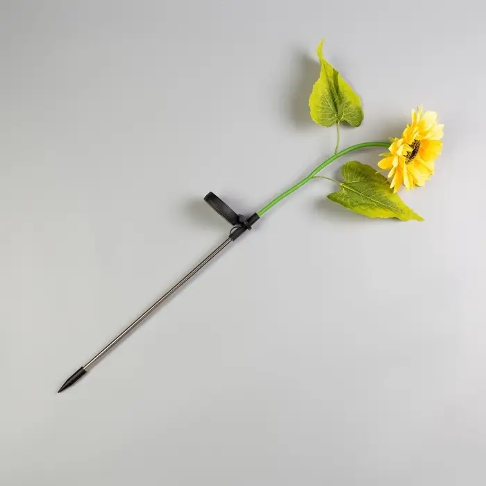 Садовый светильник &laquo;Подсолнух&raquo;, уличный, на солнечной батарее, 80 см, 5 LED, свечение белое