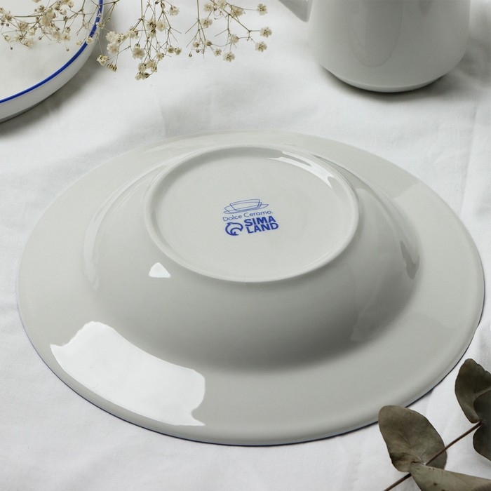 Тарелка плоская керамическая «Ласточка», 22.4 см, 300 мл, цвет белый
