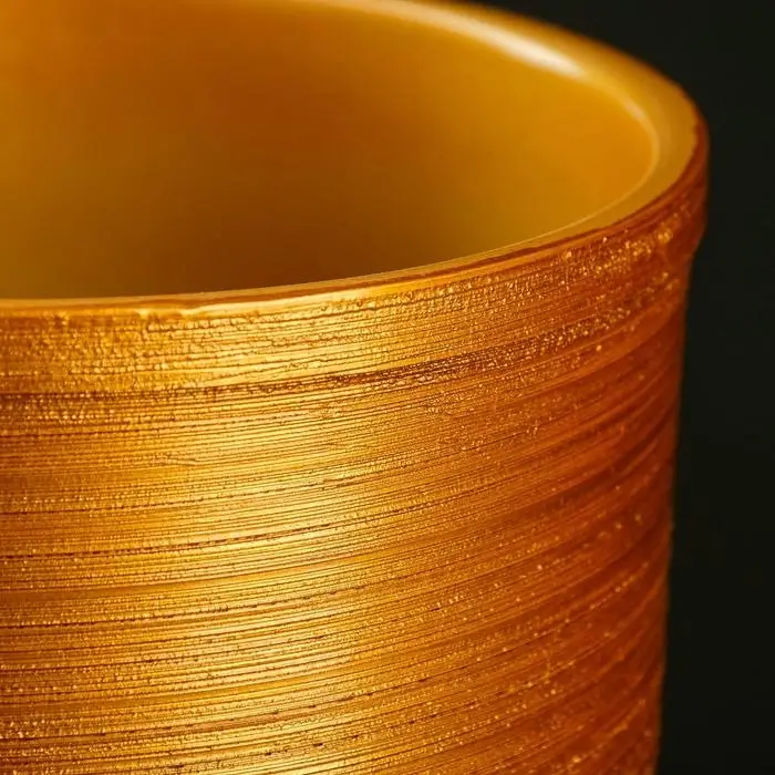 Горшок цветочный с поддоном 8л, бронза керамика, Горшок цветочный с поддоном 8л, бронза керамика, "Медовый" (М)