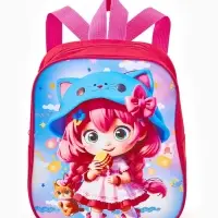 Рюкзак детский 20,5*9*24, отд на молнии, девочка ярко-розовый
