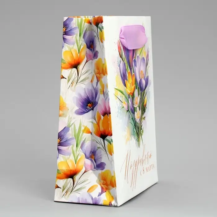 Пакет подарочный ламинированный, упаковка, «С 8 марта», цветы, S 12 х 15 х 5.5 см Пакет подарочный ламинированный, упаковка, «С 8 марта», цветы, S 12 х 15 х 5.5 см