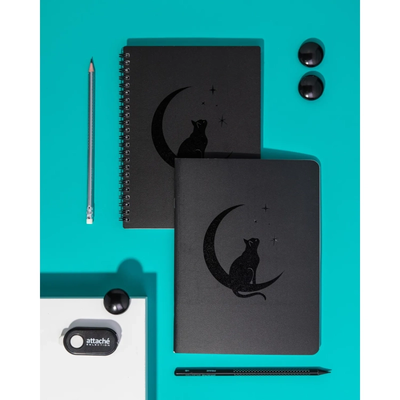 Тетрадь общая, Attache Selection Кошка 165x220 мм 48л. клетка скрепка