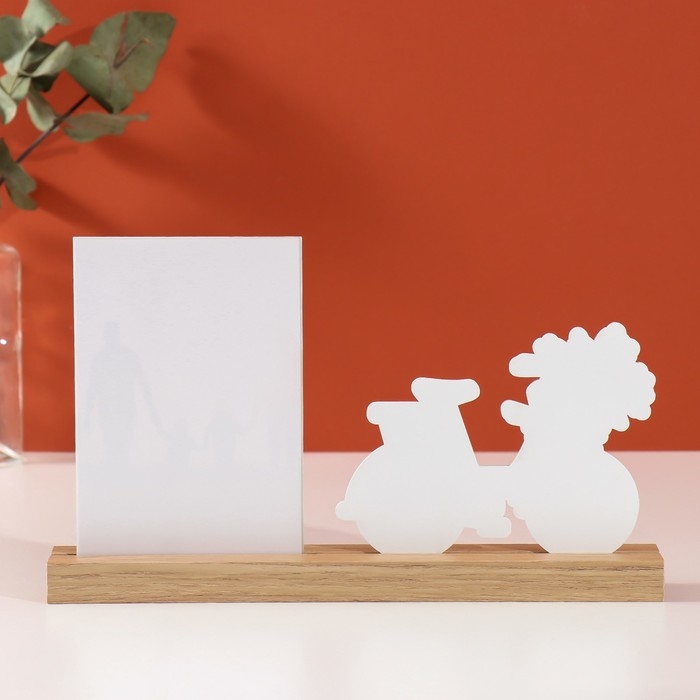 Фоторамка дерево, акрил 10х15 см  Фоторамка дерево, акрил 10х15 см "Весенний велосипед" 4х27,3х14 см