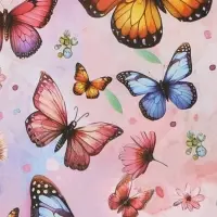 Бумага упаковочная двухсторонняя &laquo;Яркие бабочки&raquo;, глянец, 100&times;70 см