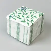 Салфетки бумажные однослойные &laquo;Узоры зеленые&raquo;, 24&times;24, 100 шт.