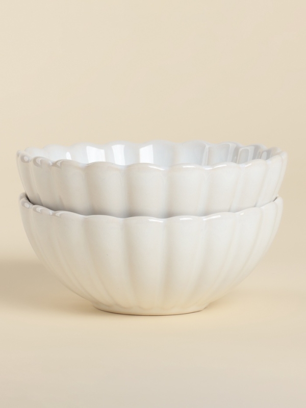 Набор салатников 2 шт SL Home Набор салатников 2 шт SL Home "Нимфея" 580 мл, 13,3х5,5 см, цвет теплый белый