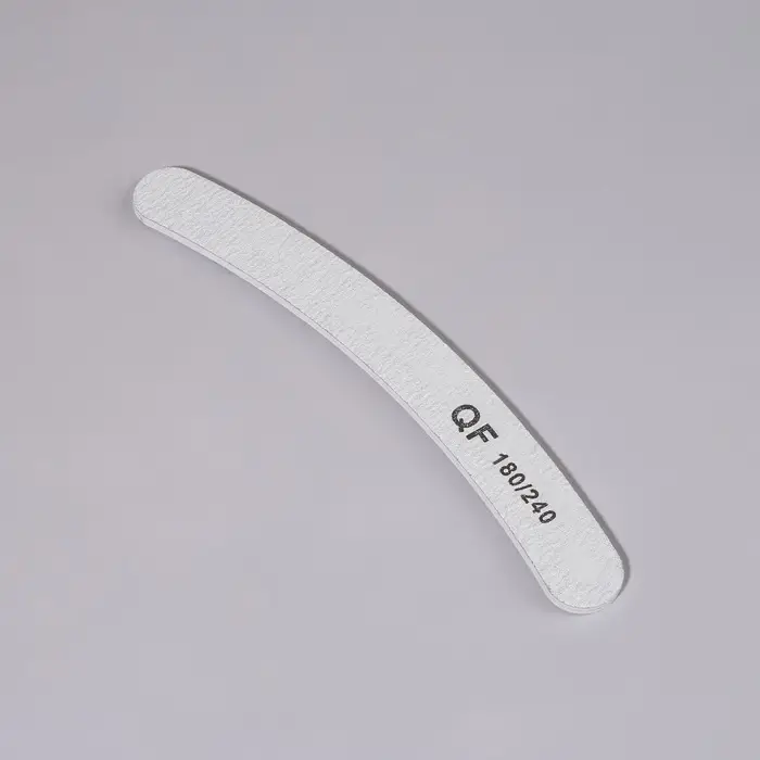 Пилка для ногтей, бумеранг, 180/240 грит, 18 см, серая