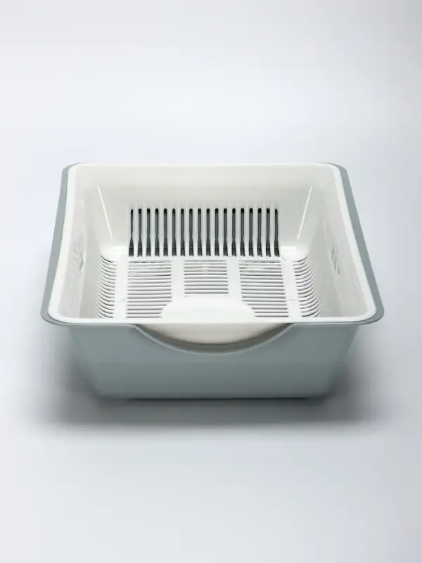 Туалет глубокий с сеткой 36&times;25&times;9 см, белый/серый