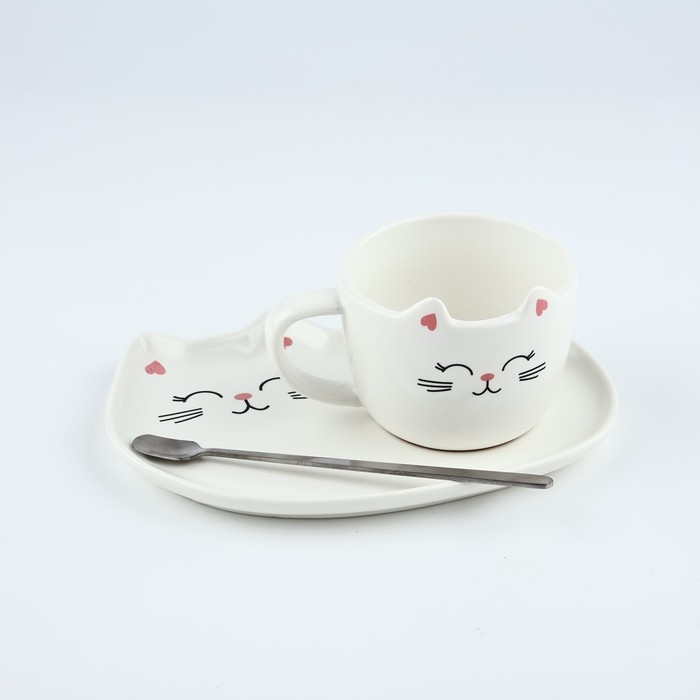 Набор  Набор "Кошечка", кружка 200 мл., блюдечко