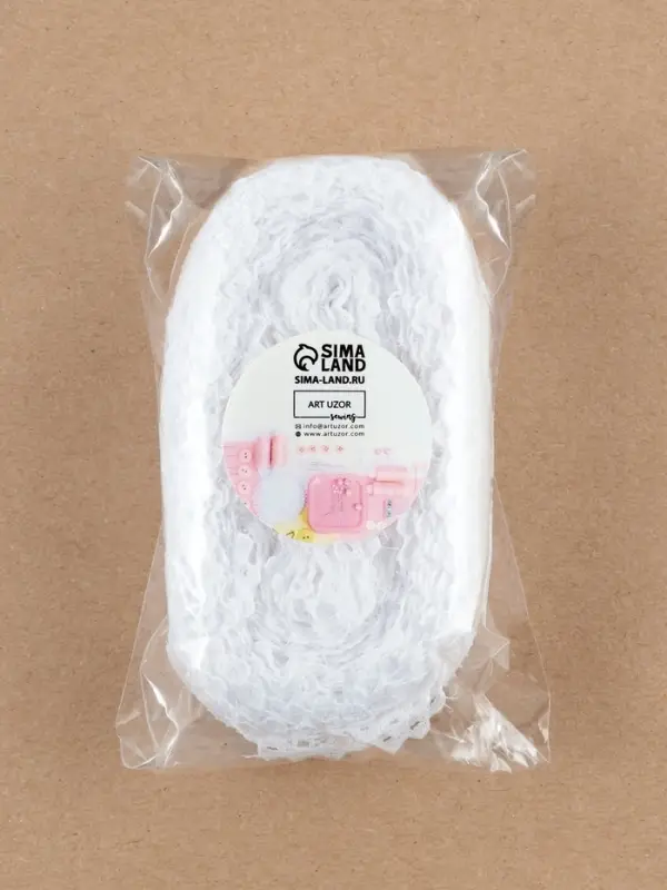 Кружево капроновое, 25 мм, 10&plusmn;1 м, белое