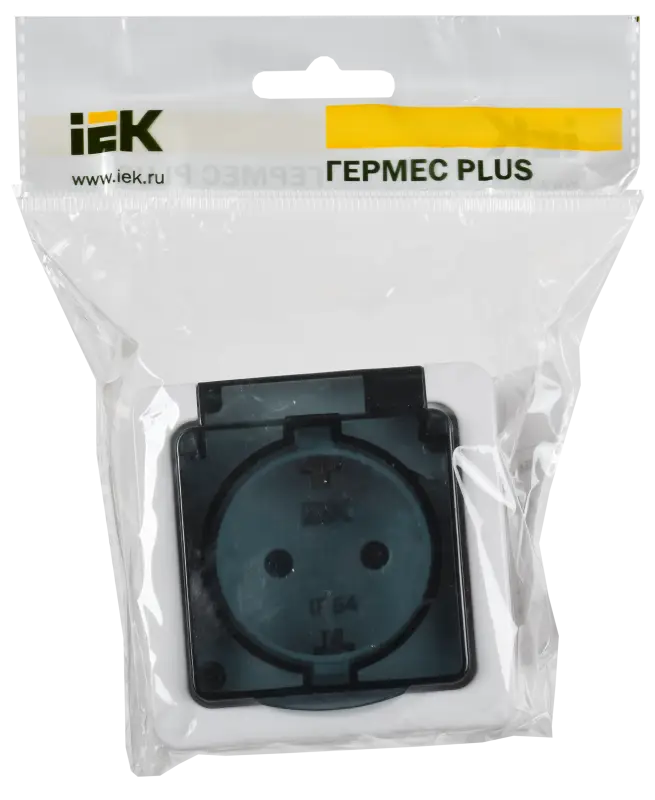 Гермес PLUS Розетка с заземлением с крышкой       наружная IP54
