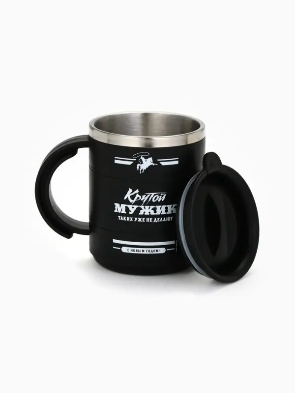 Термокружка новогодняя «Крутой мужик», 450 мл, 12.5 х 10.5 см Термокружка новогодняя «Крутой мужик», 450 мл, 12.5 х 10.5 см
