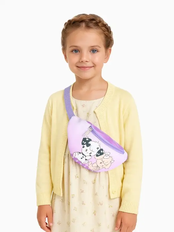 Сумка поясная &laquo;Друзья&raquo; для девочки, на молнии, сиреневая