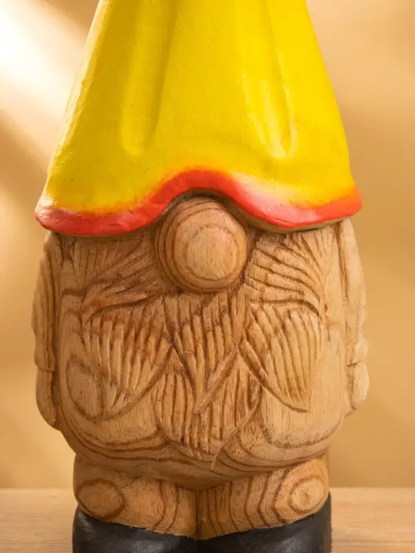 Сувенир  Сувенир "Гномик в жёлтой шляпе" дерево Джампинис 15х15х30 см