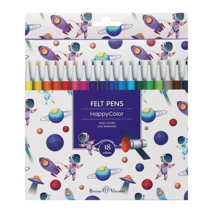 Фломастеры 18 цветов Happycolor, МИКС Фломастеры 18 цветов Happycolor, МИКС