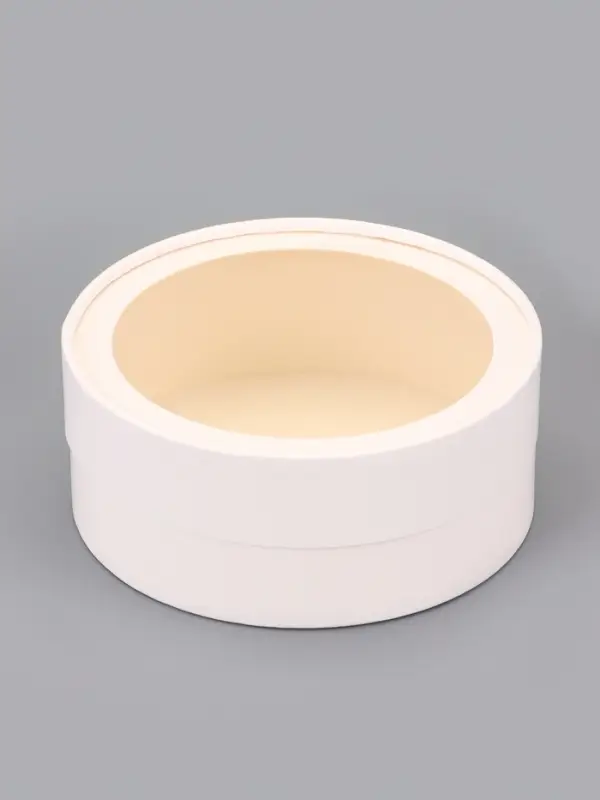 Набор круглых подарочных коробок с окном, завальцованные, белые, набор 8 шт., 15×6 см