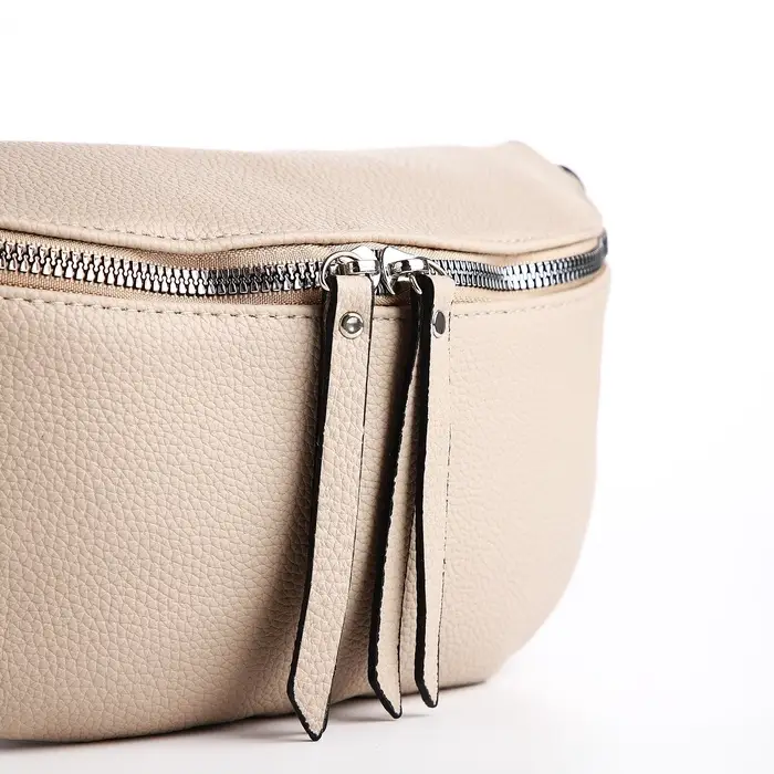 Сумка женская кросс-боди на молнии, 26×10×16 см, бежевая Сумка женская кросс-боди на молнии, 26×10×16 см, бежевая