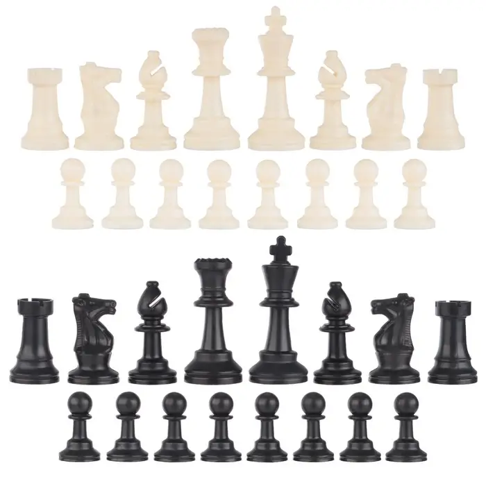 Шахматные фигуры, пластик, король h=7.5 см, пешка h=3.5 см