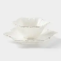 Набор салатников &laquo;Богема. Фиалка&raquo;, 2 шт., 13&times;5.5 см, 18&times;2 см, керамика, цвет белый