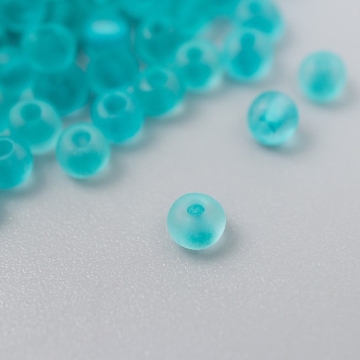 Бисер стекло 8/0  Бисер стекло 8/0 "Матовый полупрозрачный. Морской" 10 гр