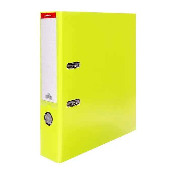 Папка&ndash;регистратор А4, корешок 70 мм, ErichKrause Neon, с арочным механизмом, неоновая, жёлтая, до 450 листов