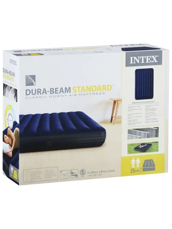 Матрас надувной Classic Downy Fiber-Tech, 191&times;137&times;25 см, двуспальный, 64758 INTEX